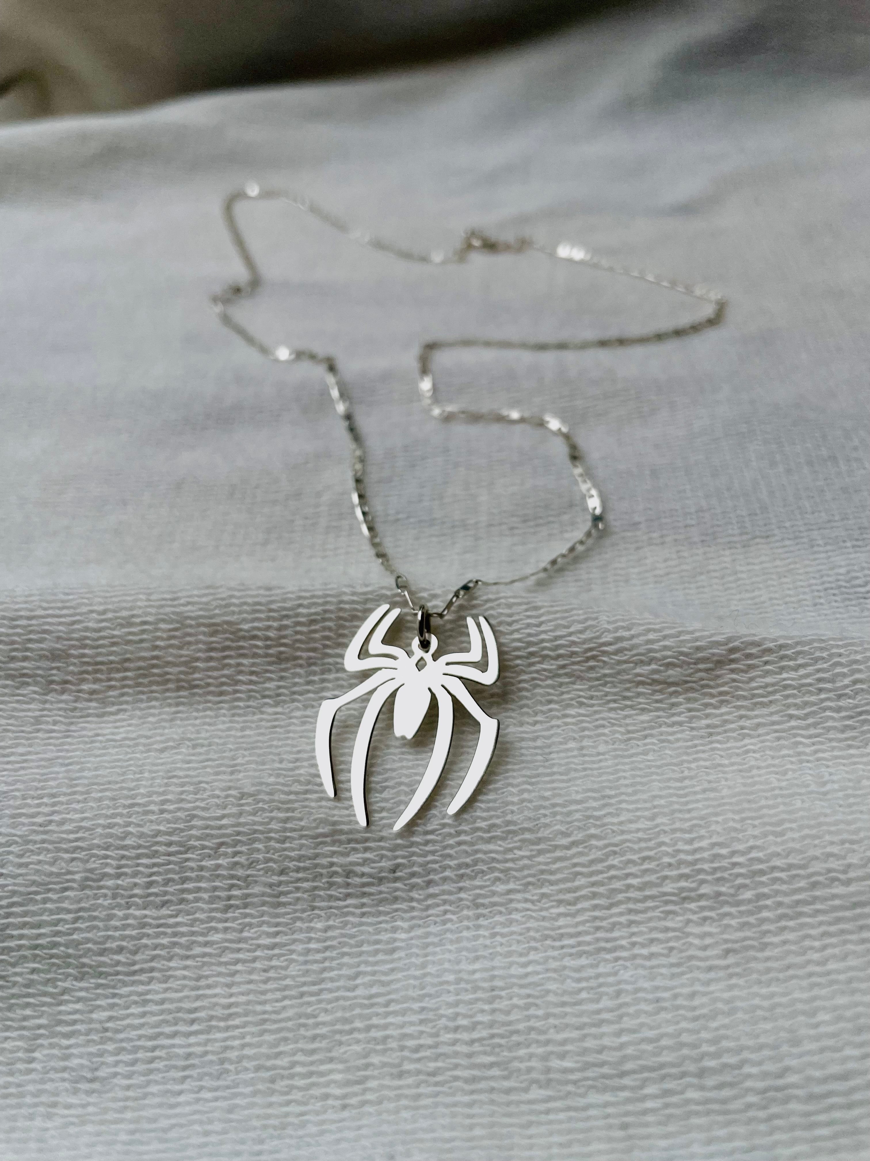 SpiderMan Silver Necklace 🕷️❤️💙