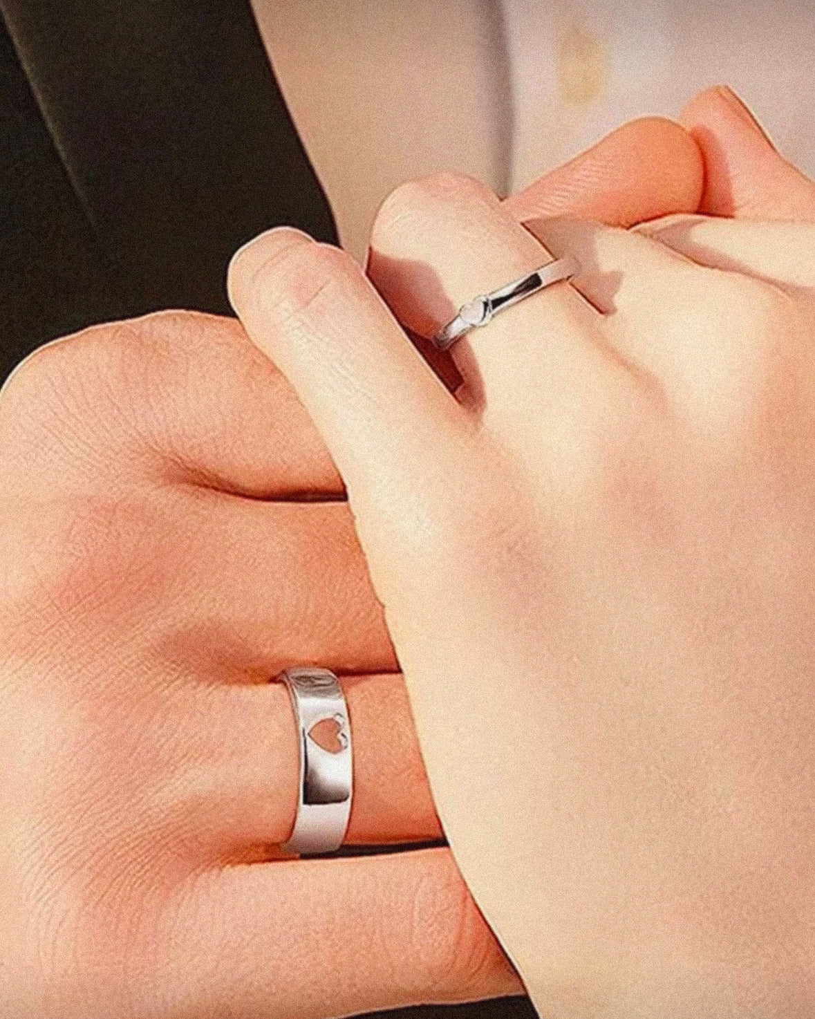 1/2 Couple’s Heart Promise Rings « I Love You » 💞