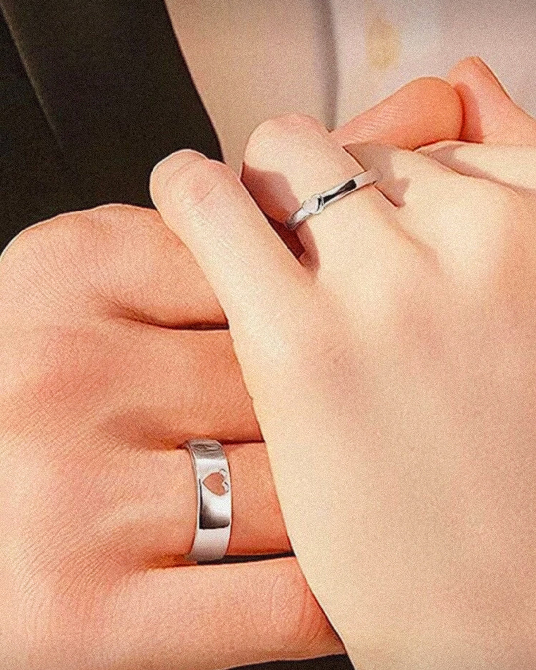 1/2 Couple’s Heart Promise Rings « I Love You » 💞