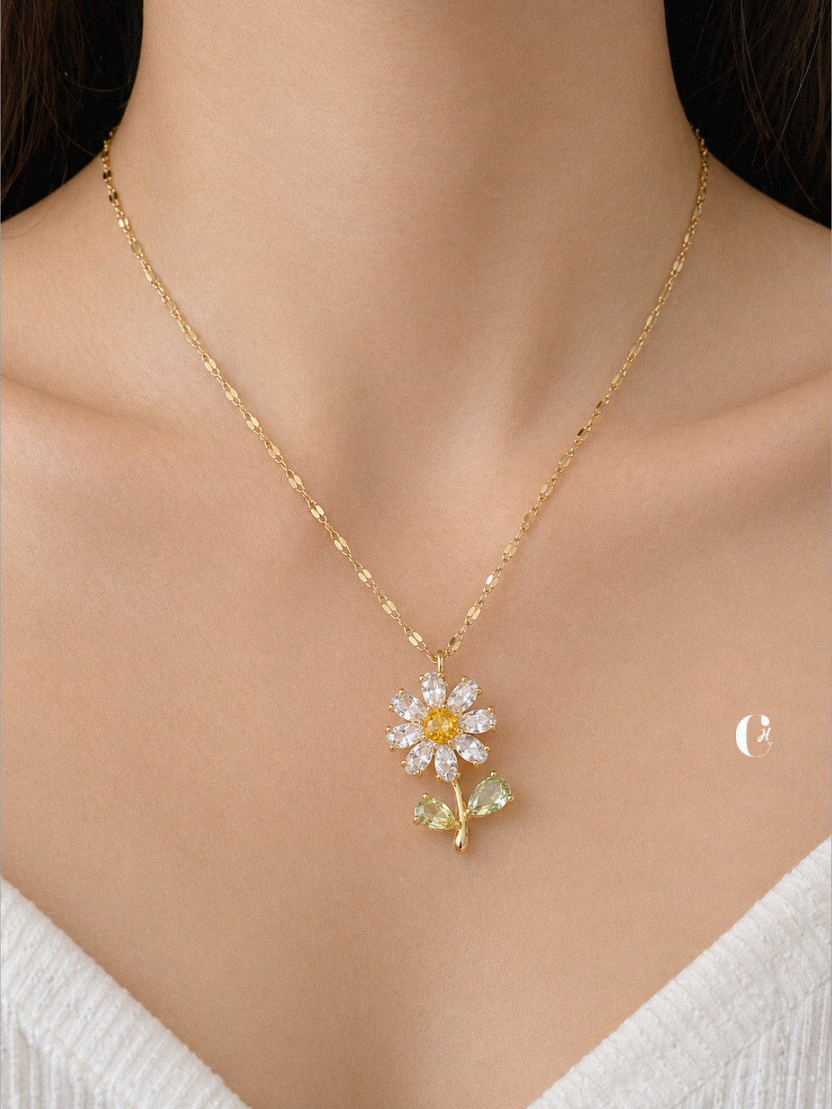 Women necklace وردة الأقحوان 🌼🌿