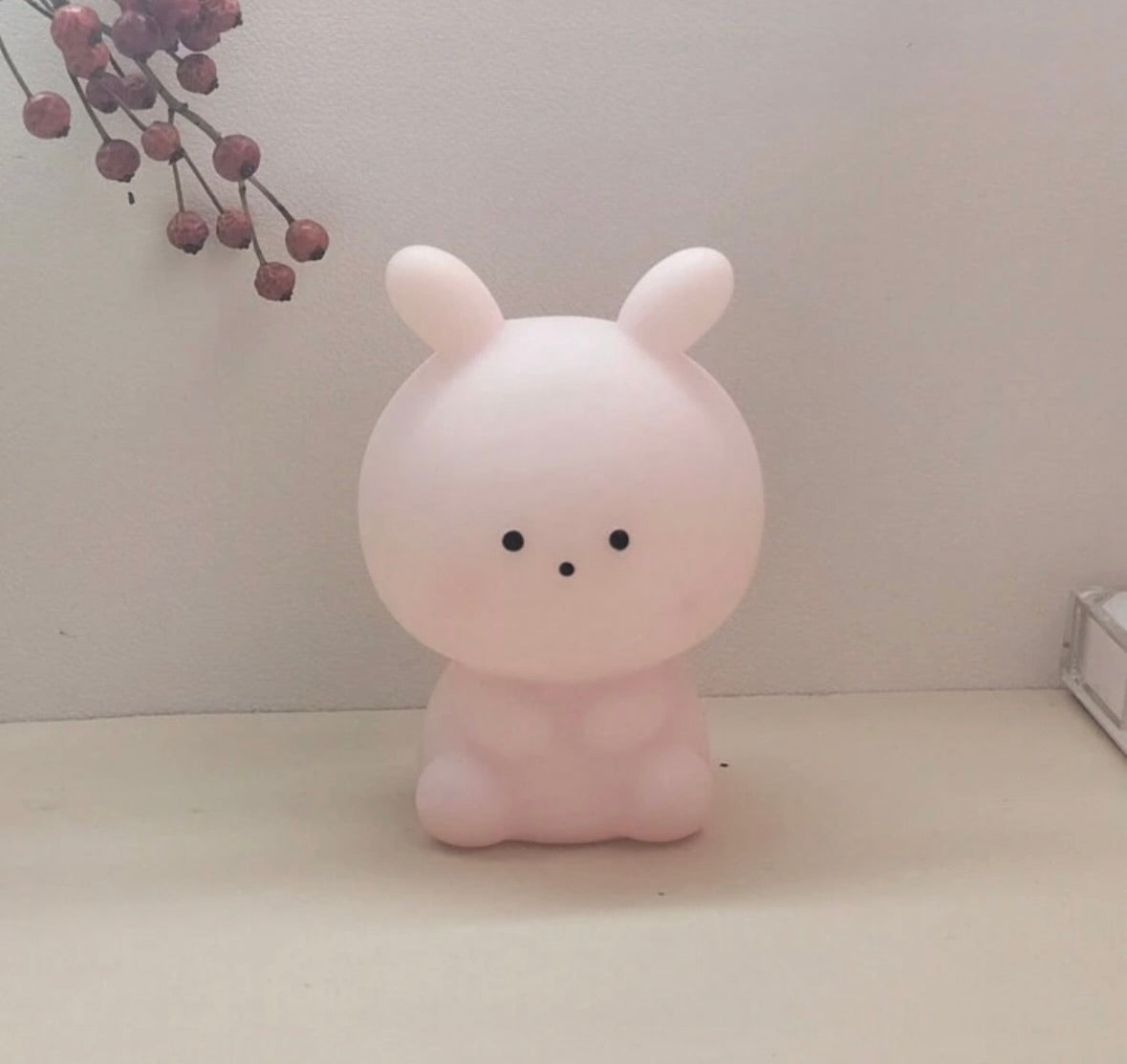 Cute Rabbit 🐇 Shaped Warm Light LED Lamp 💡 🤍🩷