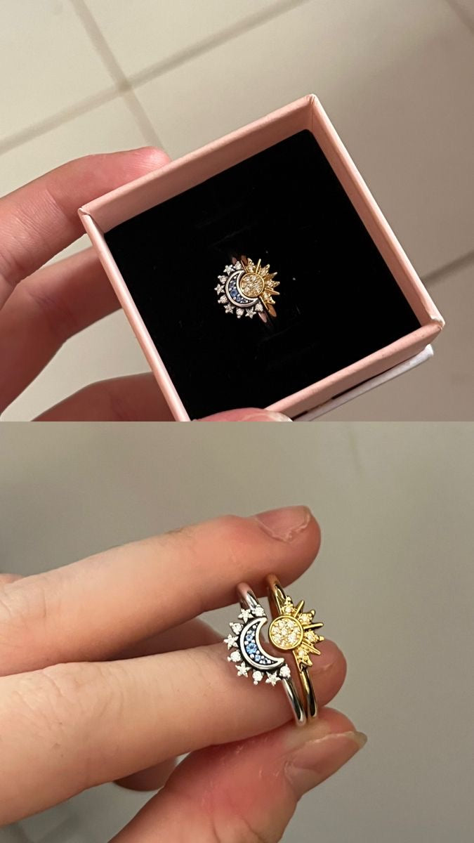 Star moon Duo Rings ⭐ 🌙