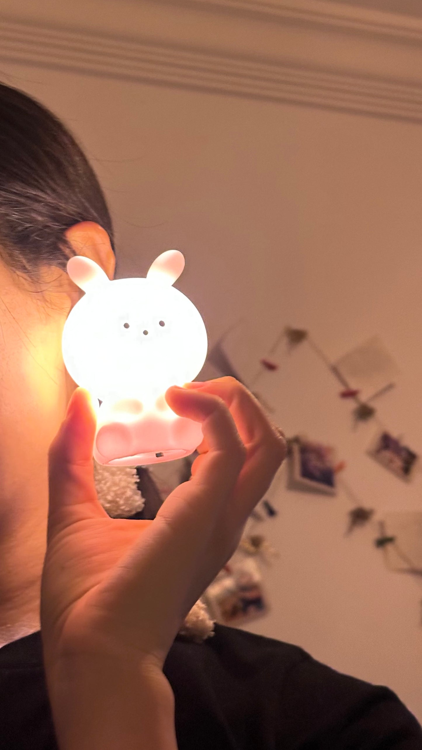 Cute Rabbit 🐇 Shaped Warm Light LED Lamp 💡 🤍🩷