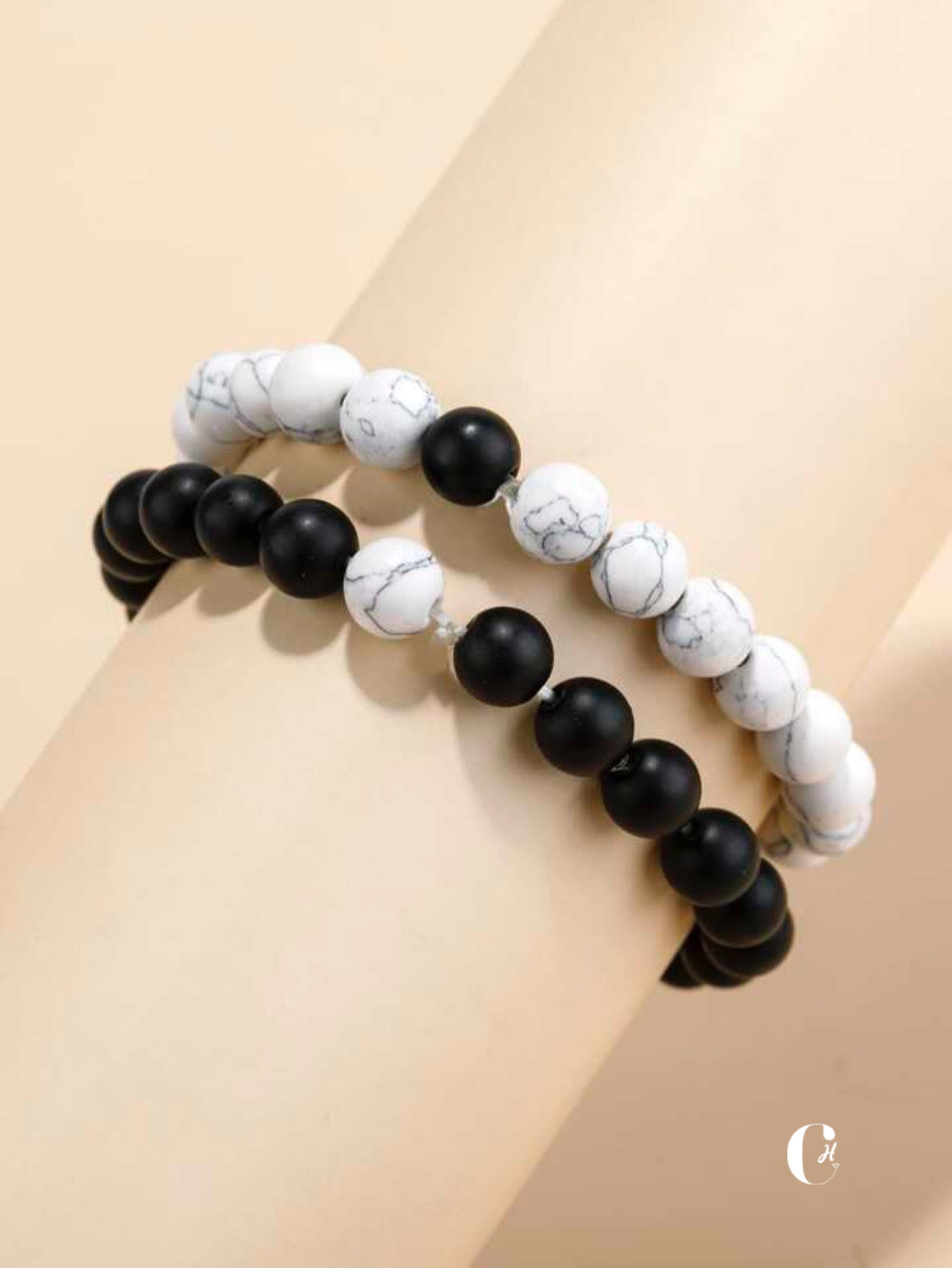 Bracelets Matching Ying Yang Beaded 🤍🖤