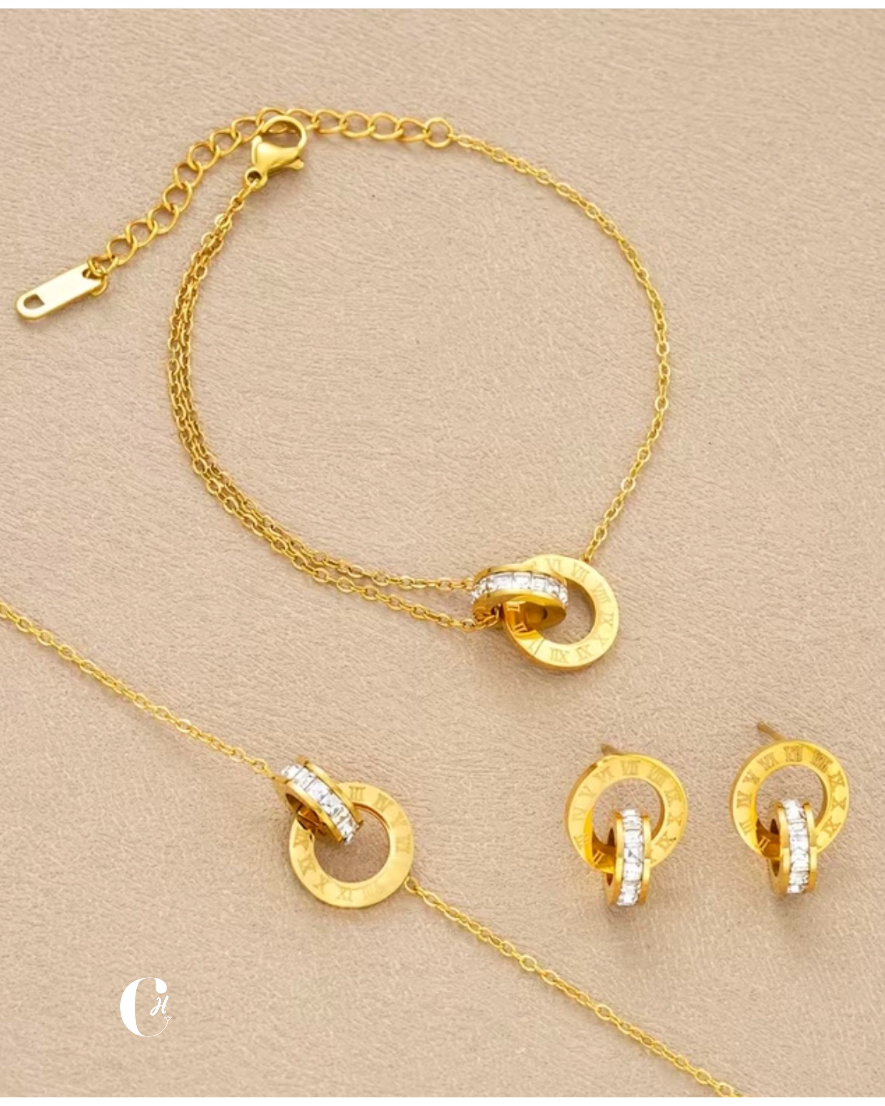 Women necklace Roman Lettering Set (Bulgari&Style) ✨