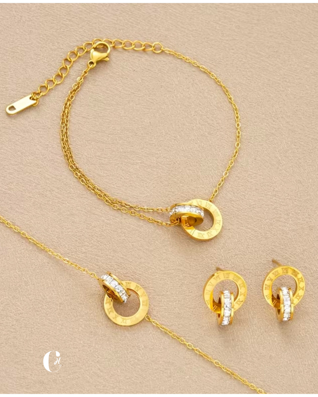 Women necklace Roman Lettering Set (Bulgari&Style) ✨